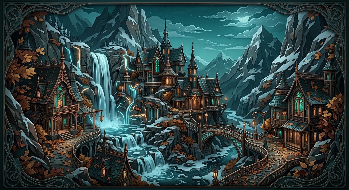 Crossroads at Hour AI artwork with prompt